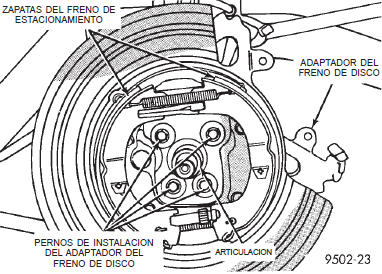 Montaje del adaptador del freno de disco