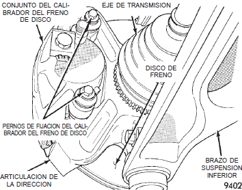 Pernos de fijación del calibrador de freno de disco dodge neon