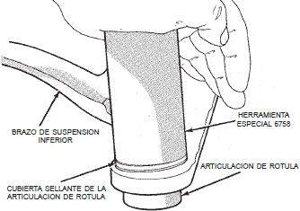 Desmontaje de la cubierta sellante de la articulación de rótula dodge neon