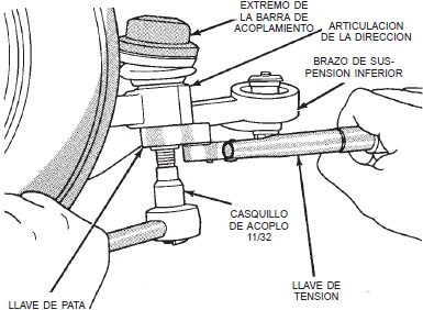 Torsión de la tuerca de fijación del extremo de la barra de acoplamiento dodge neon