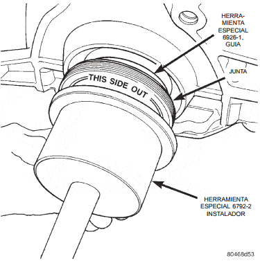 Herramienta especial para la junta del cigüeñal Dodge Neon