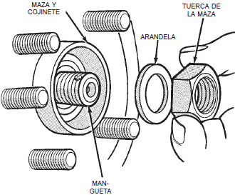 Tuerca de la manguera a la maza delantera