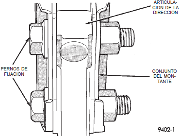 Conjunto del montante de la articulación de la dirección a los pernos de fijación