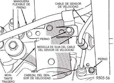 Fijación del cabezal del sensor de velocidad al soporte de freno