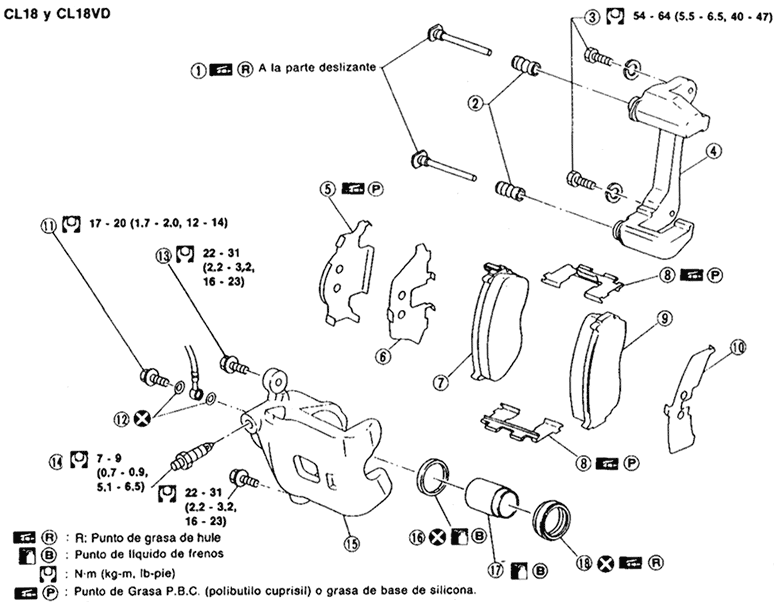 Cilindro del freno Nissan Tsuru