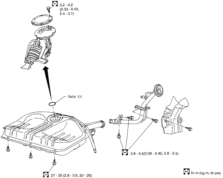 Diagrama Combustible del tsuru